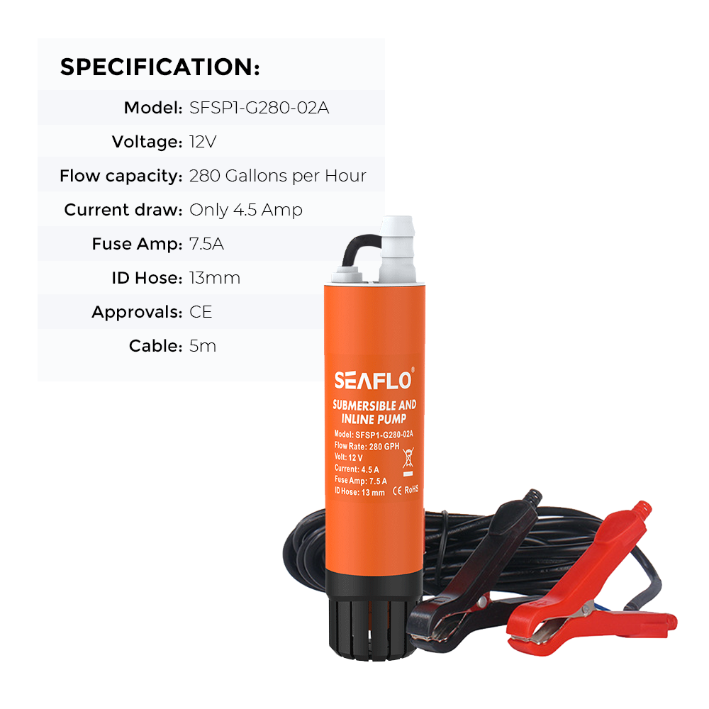 SEAFLO 12V 280GPH submersible transfer pump — view 6