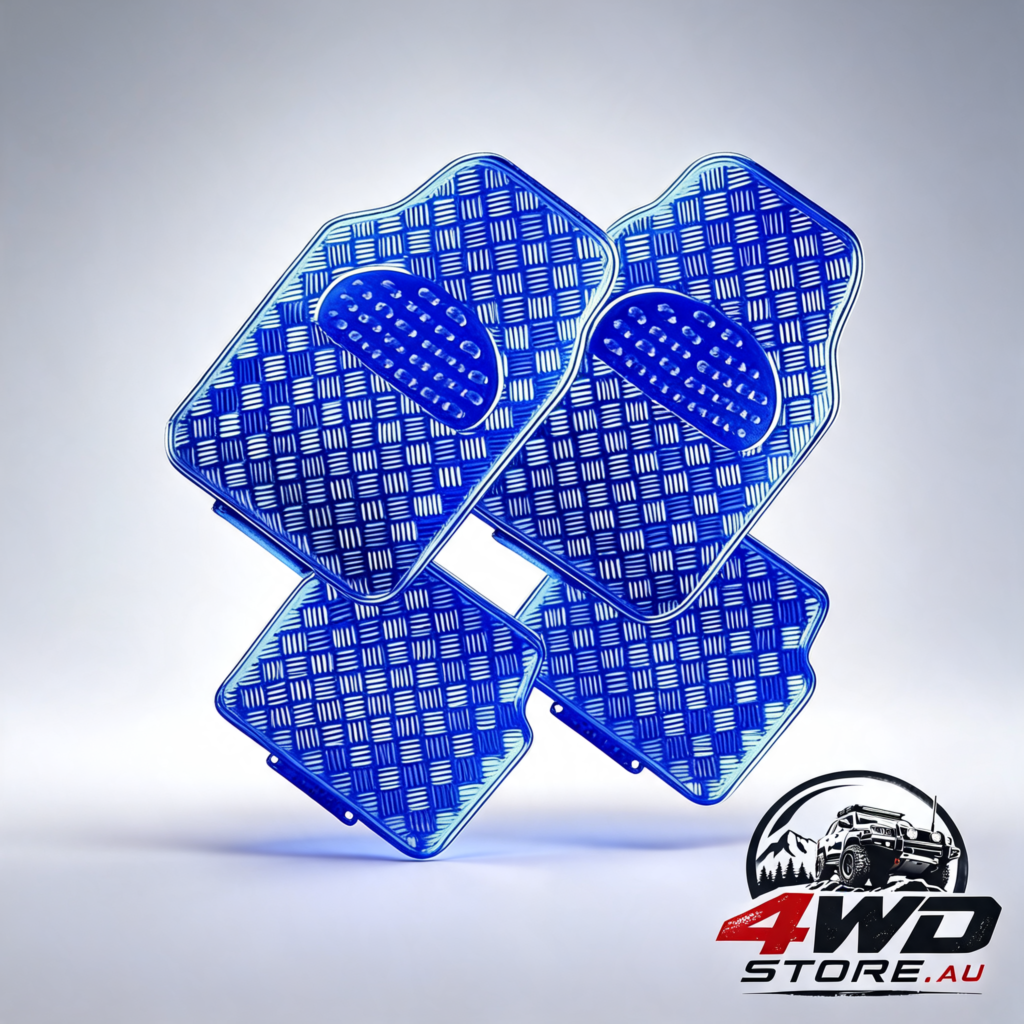 Venom 4-piece rubber car mats with aluminium look