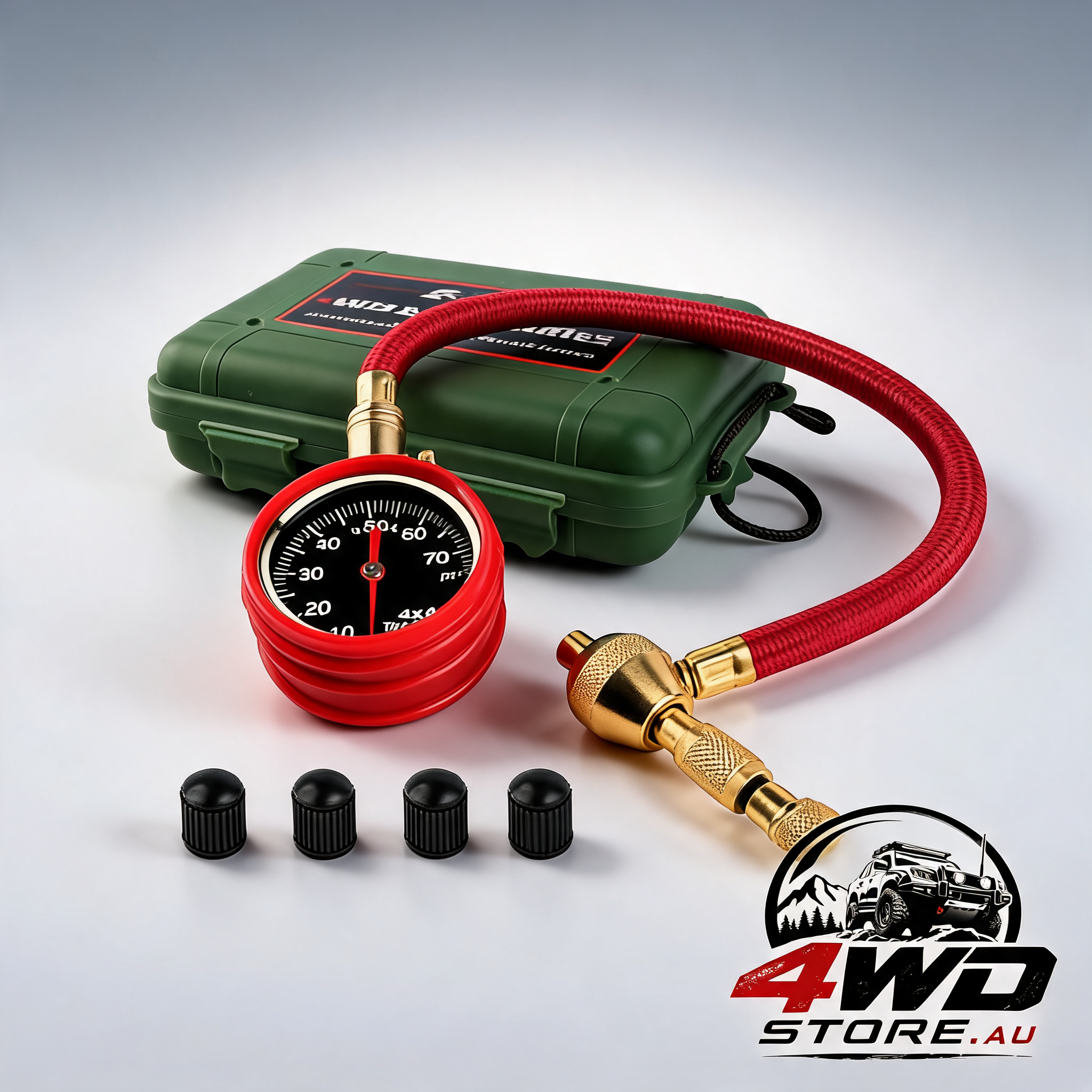 X-BULL rapid tyre deflator with pressure gauge and valve tool for 4WD