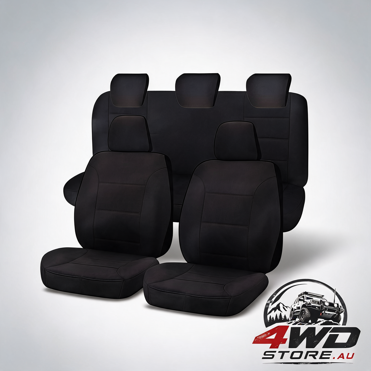Challenger black front seat covers for Ford Ranger PXII dual cab from 2015