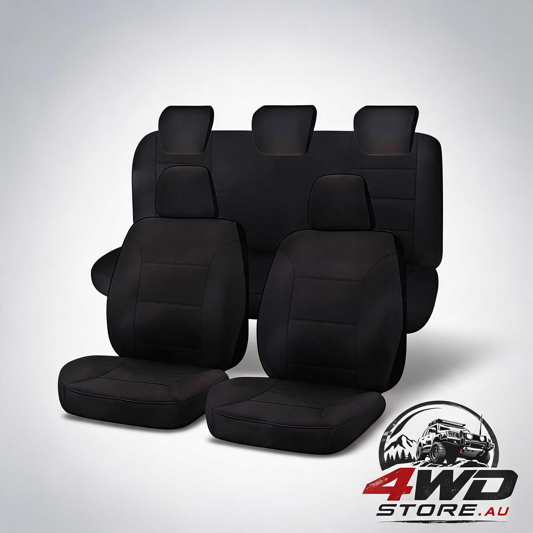 Challenger black front seat covers for Ford Ranger PXII dual cab from 2015