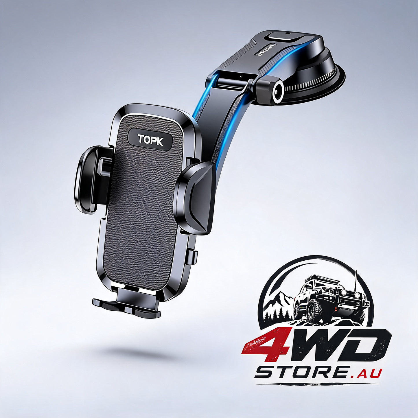 TOPK car phone holder with strong suction and adjustable arm