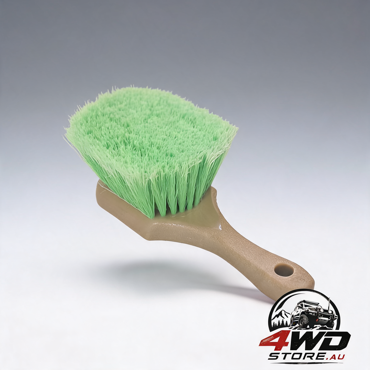 2-pack 8.26 inch car detailing brush with green flagged bristles for wheels and tyres