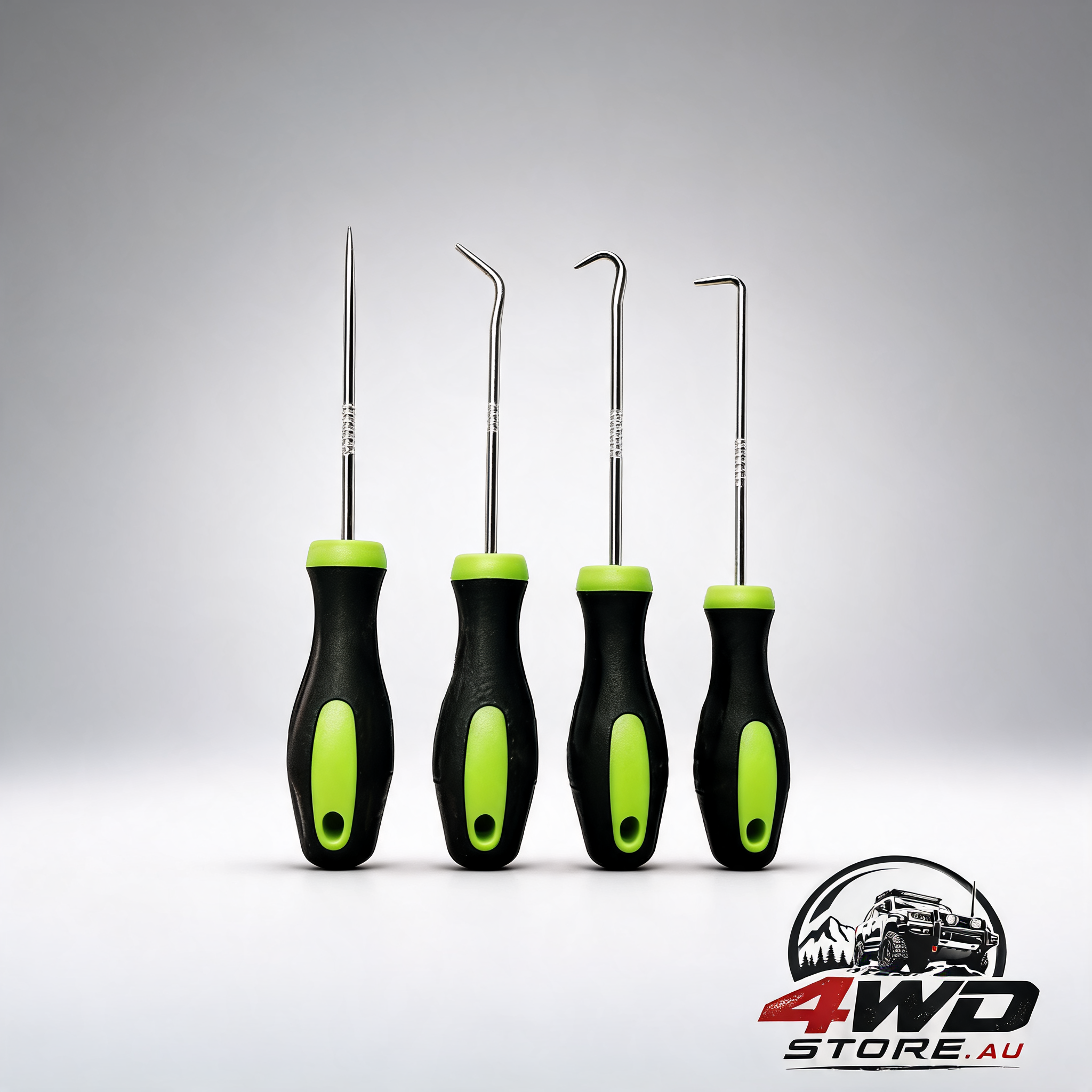 8-piece hook and pick set for auto and electronics maintenance, with storage tray