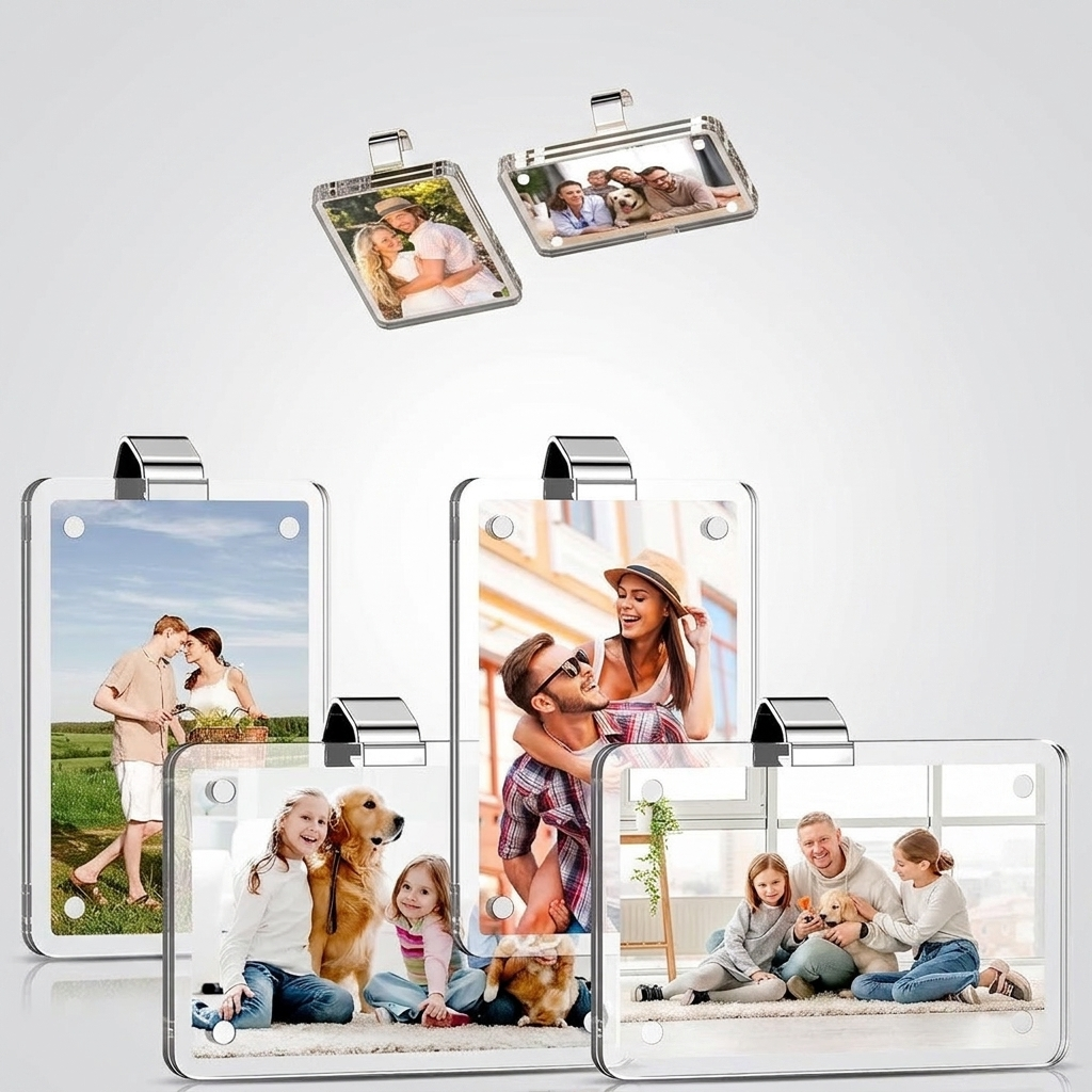 8-pack magnetic acrylic car visor photo clip and frame holder