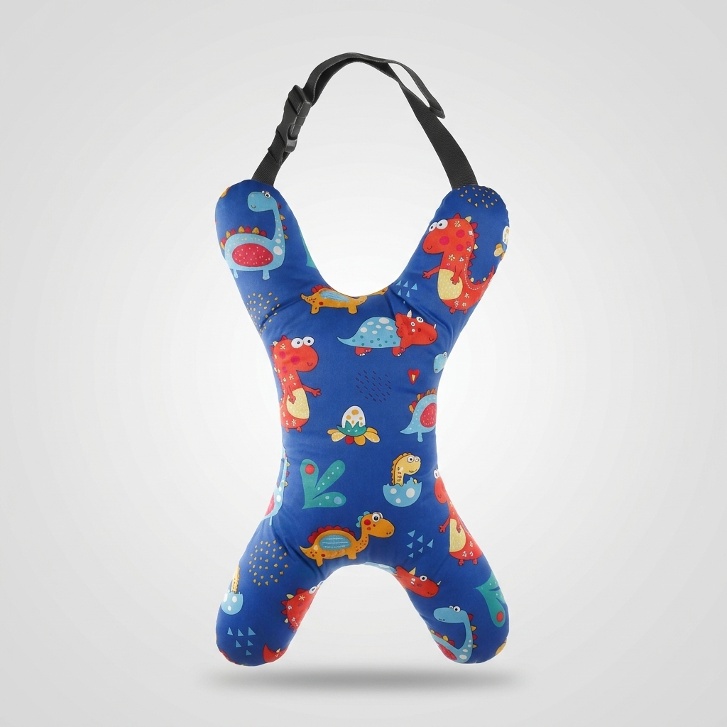 X-shape car travel pillow, adjustable head and neck rest for children and adults