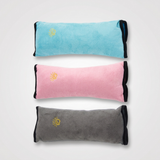 1/2× Soft plush car shoulder pad and cushion pillow for travel comfort - beige