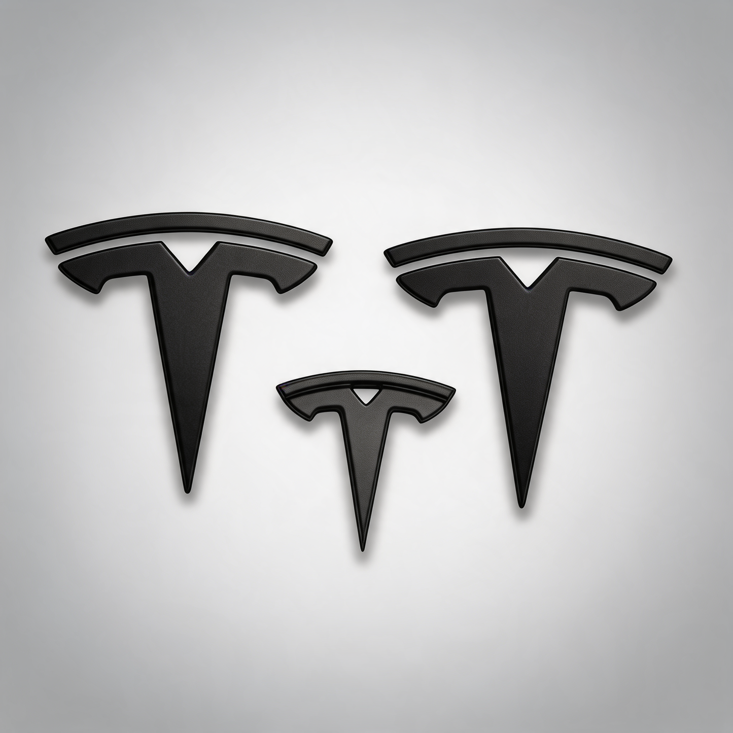 3x matte black T-logo hood emblem for Tesla Model Y