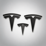 3x matte black T-logo hood emblem for Tesla Model Y
