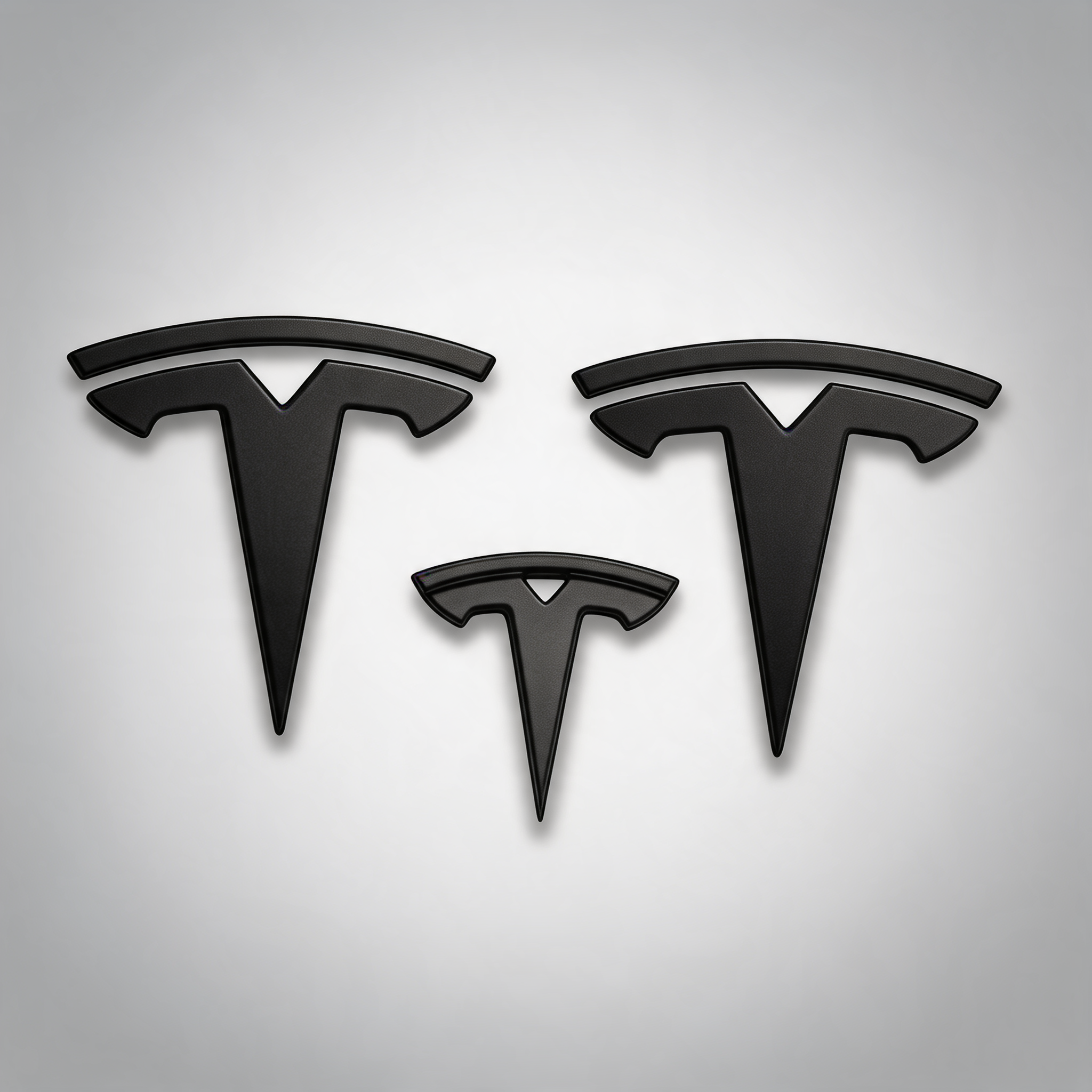 3x matte black T-logo hood emblem for Tesla Model Y