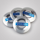 4-Pack Volvo wheel hub emblem center caps 64mm silver blue