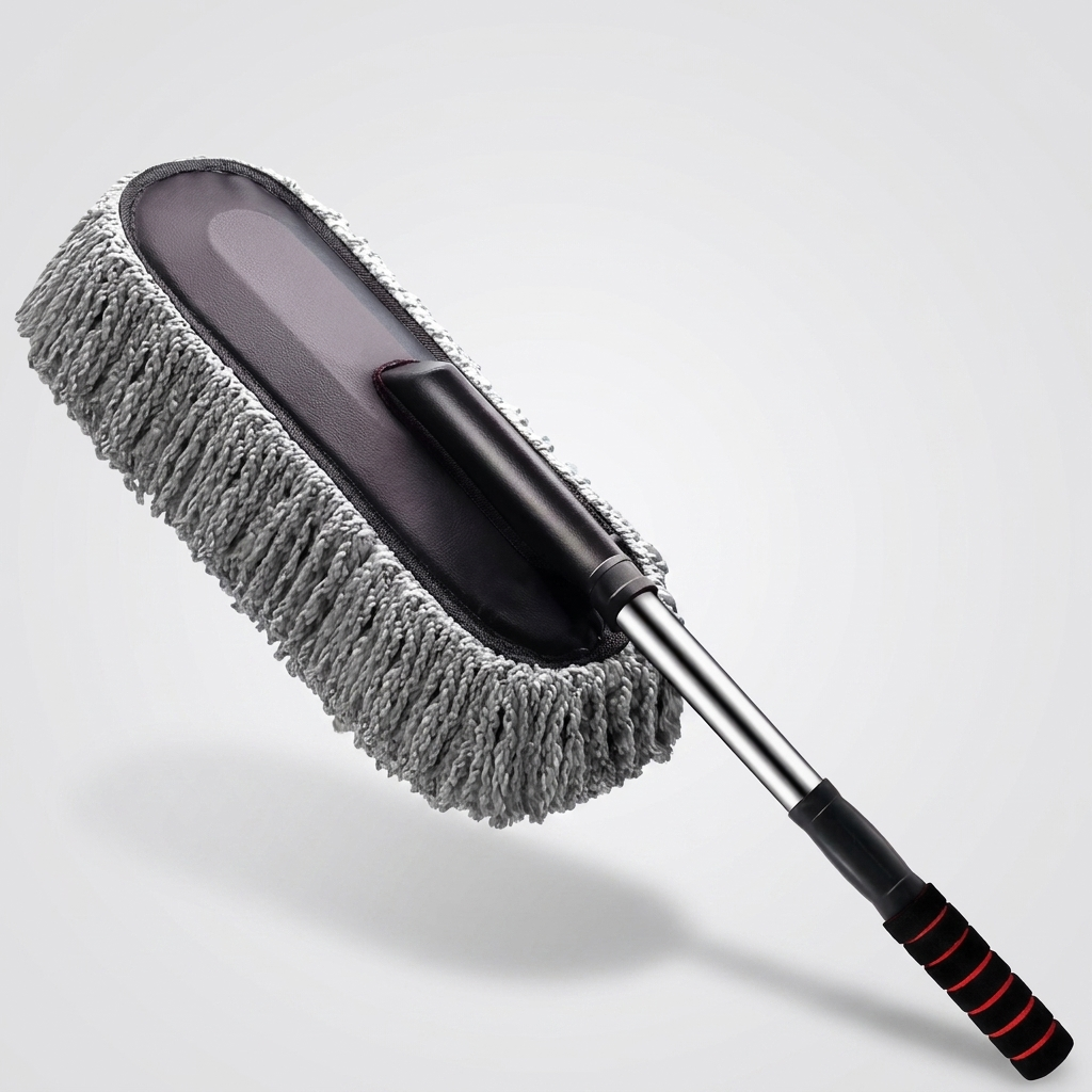 Car wash duster brush microfiber telescopic cleaning tool for vehicle detailing