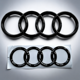 Replacement Audi A1 A3 A4 A5 front and rear black emblem rings set, 273mm and 192mm