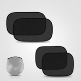 Car side window sunshades, electrostatic, 2 pairs in 50x30cm and 44x38cm, black