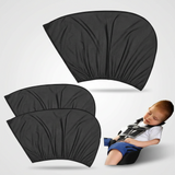 Car sunshades with SPF 30 UV protection for rear window, black, 2 pieces