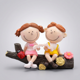 Cute couple car dashboard ornament, romantic interior decoration for vehicles