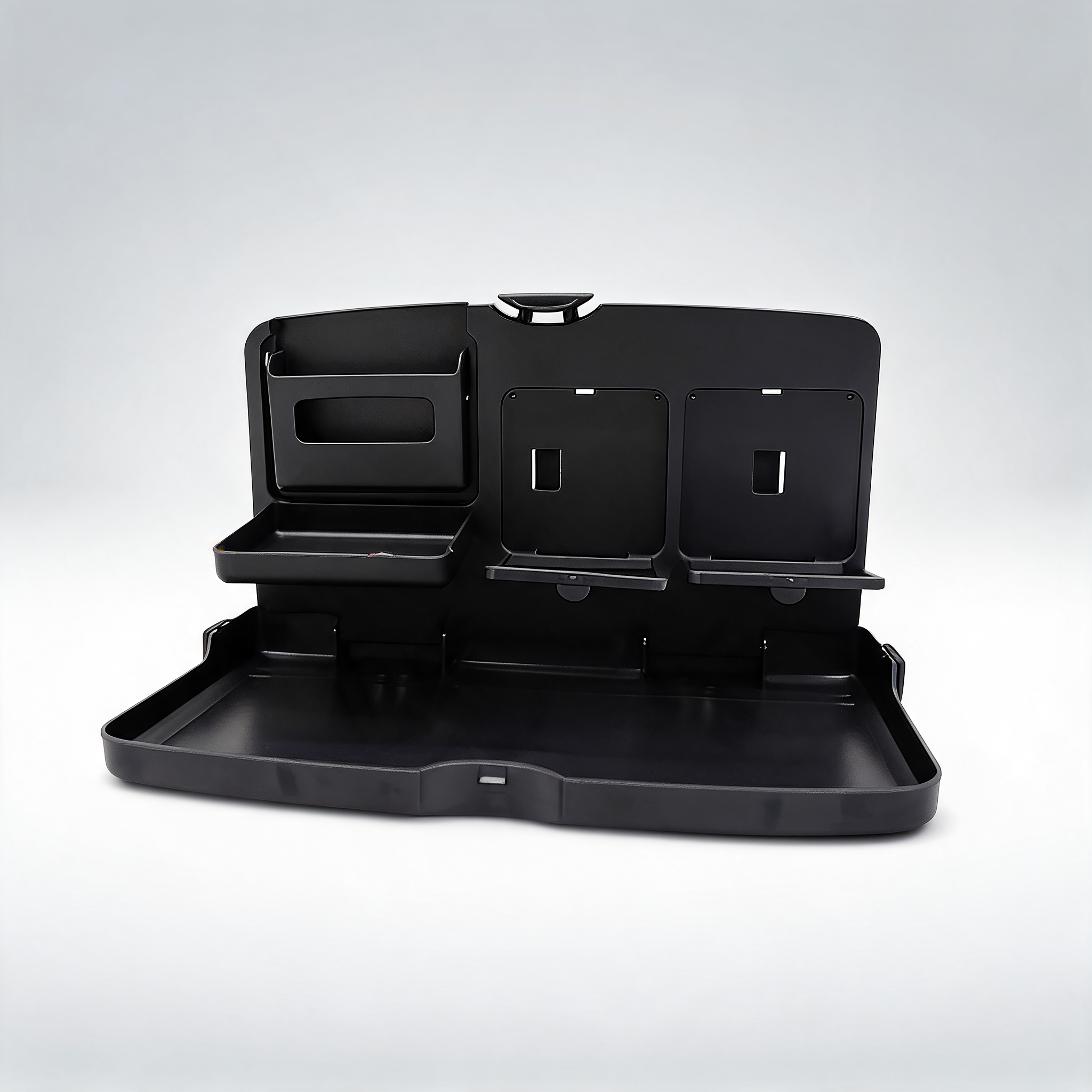 Foldable back seat tray table multifunctional car organiser with drink and laptop holder