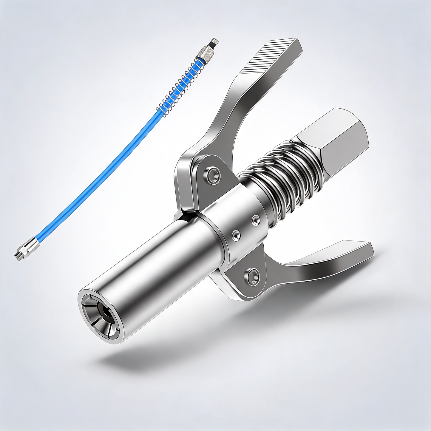 Grease tool coupler heavy duty quick lock double handle leak-free grease nozzle
