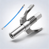Grease tool coupler heavy duty quick lock double handle leak-free grease nozzle