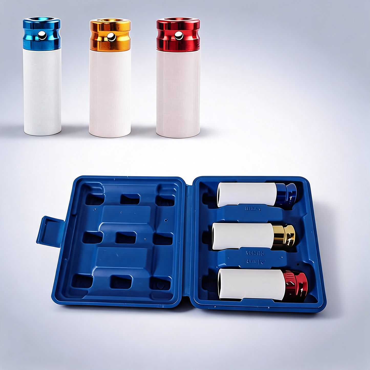 3PCS deep impact nut socket set 17mm 19mm 21mm for alloy wheels