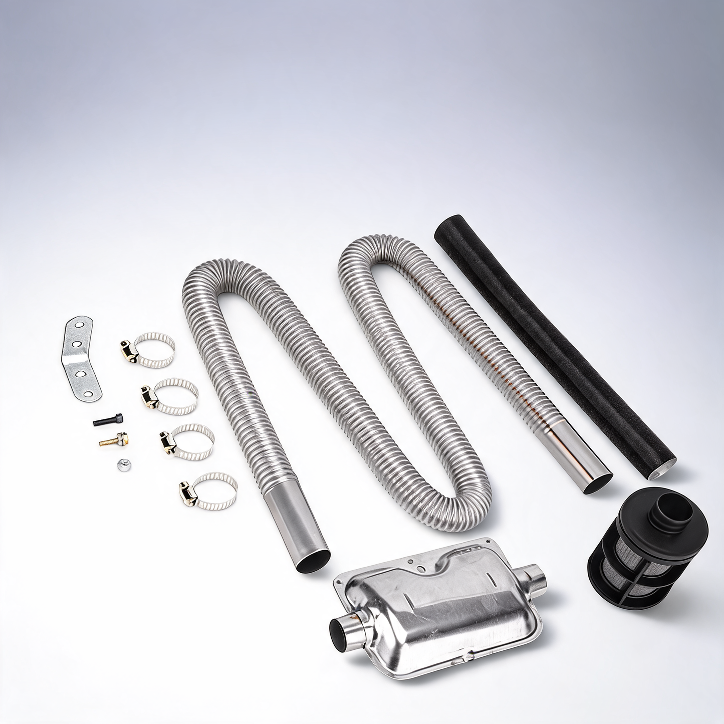 Air diesel parking exhaust pipe hose with 24Mm silencer muffler filter