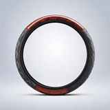 PU leather car steering wheel cover with mahogany pattern 38cm anti slip grip
