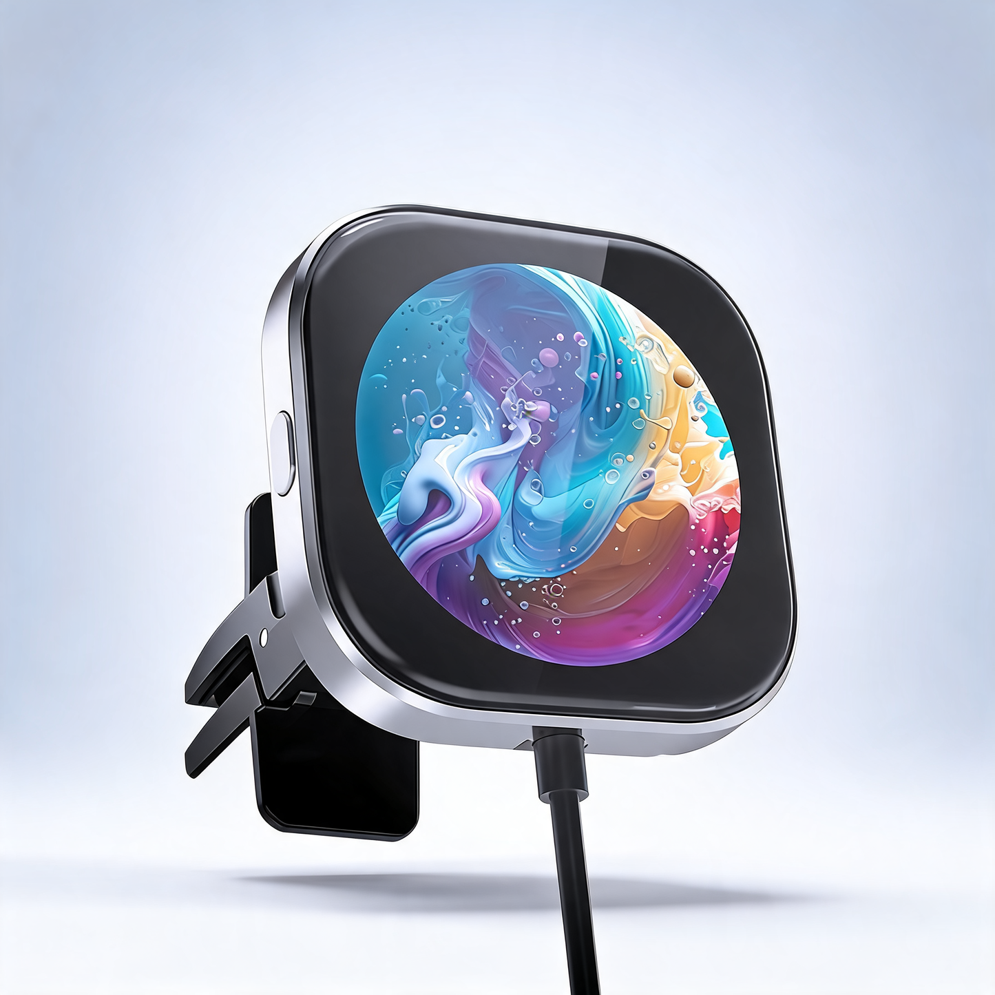 Wireless CarPlay adapter with 1.6 Multi-Functional screen, car diffuser & 360 vent clip silver