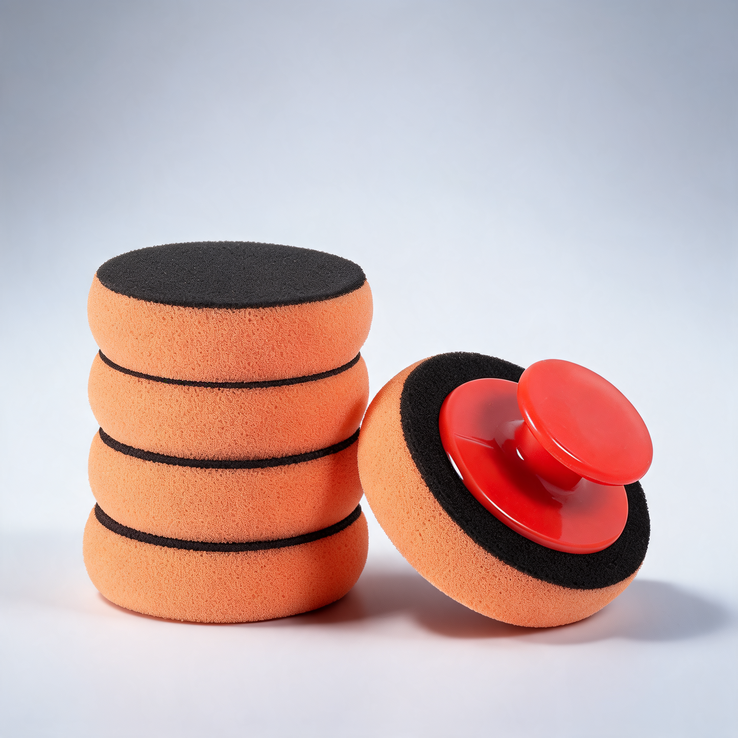 5pcs car polishing sponge with handle manual buffing pads for auto detailing