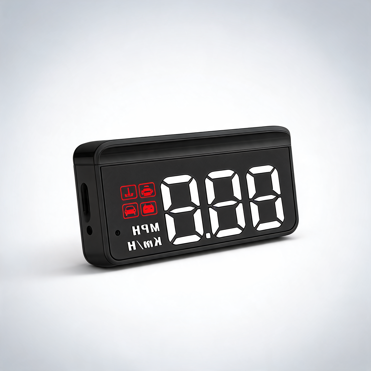 Compact OBD2 car Head-Up display (HUD) - digital speedometer with 5 alarm functions & adaptive brightness black