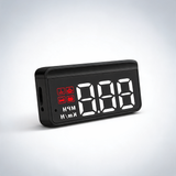 Compact OBD2 car Head-Up display (HUD) - digital speedometer with 5 alarm functions & adaptive brightness black