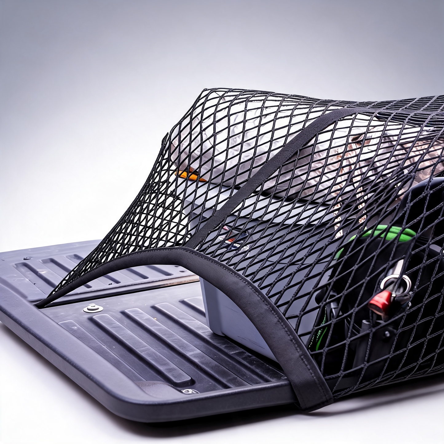 High-elasticity truck bed net, cargo net for pickup truck bed, stretchable mesh organiser for pickup truck trunk bed