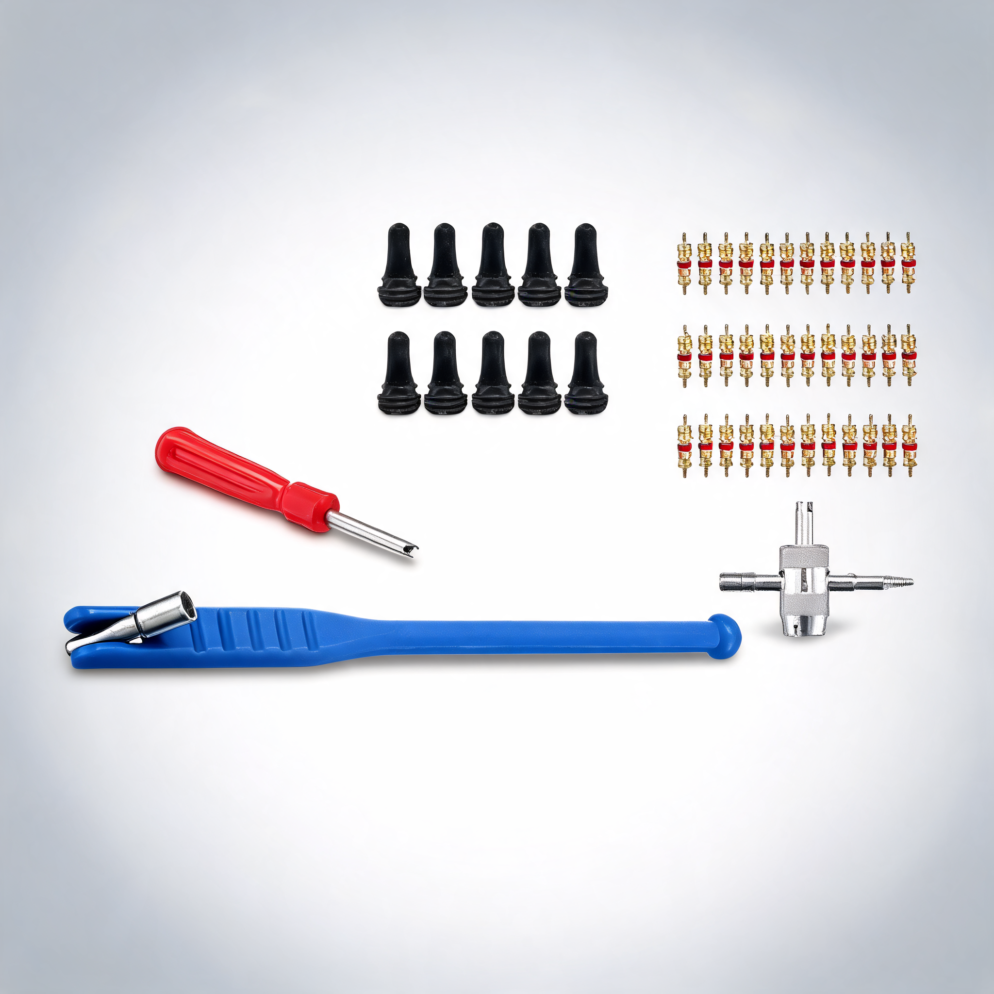 43Pcs car tyre valve tool stem puller base quick remover tyre repair installer