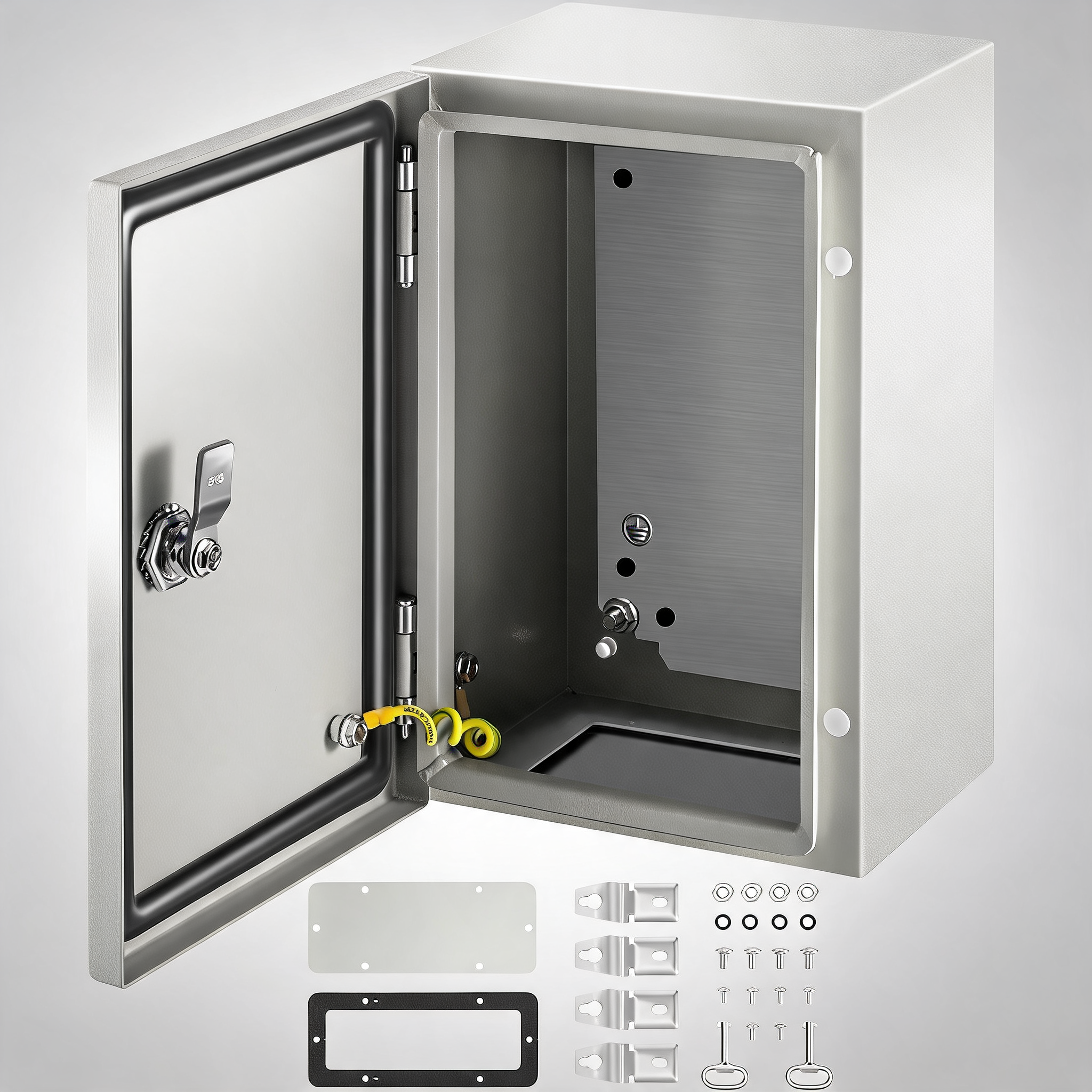 NEMA steel enclosure 12 x 8 x 6 NEMA 4X steel electrical box, IP66 waterproof & dustproof, Outdoor/Indoor junction box