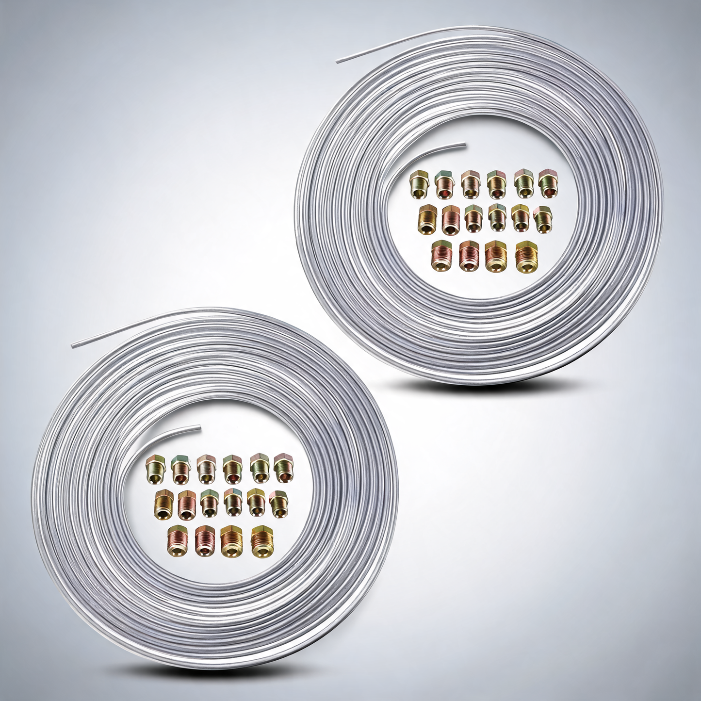 25Ft 3/16 OD steel zinc brake line tubing kit 150MPa +32 fittings