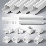 Mini split line set cover 76.2mm w 5350mm l, PVC decorative pipe line cover for air conditioner with 4 ducts white