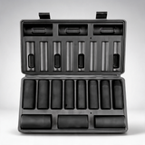 1/2 drive impact socket set, 11 piece deep socket set SAE 3/8-1, 6 point CR-V alloy steel for auto repair