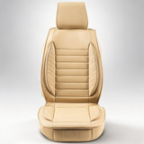 Seat covers, universal car seat covers front seats, 2pcs faux leather seat cover, semi-enclosed design beige