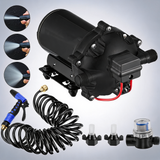 RV water pump 5.3 GPM 5.5 gallons per minute 12V water pump automatic 70 PSI diaphragm pump with 25 foot hose