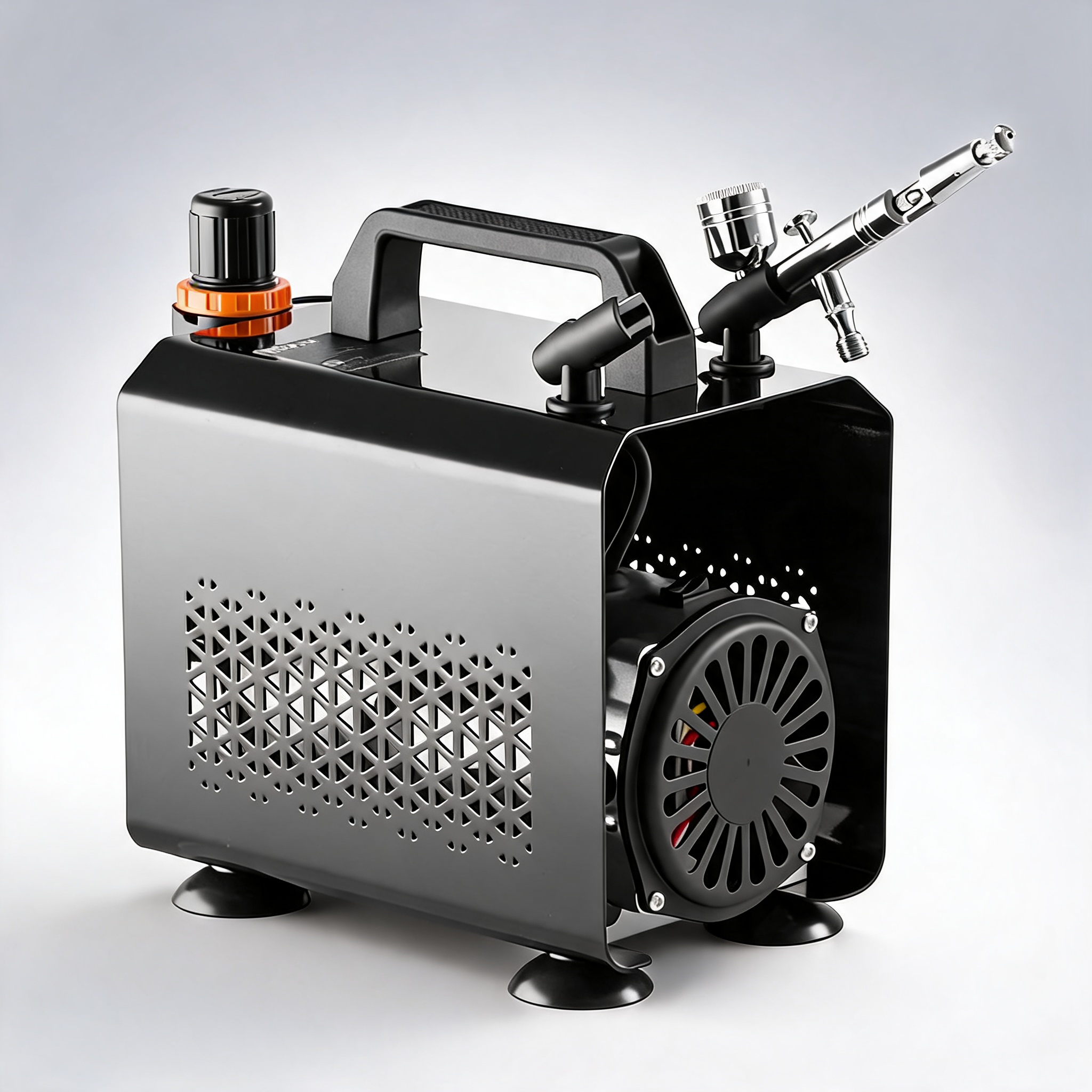 Airbrush kit - 1/6 HP air compressor, 1 airbrush, 3 tips paint