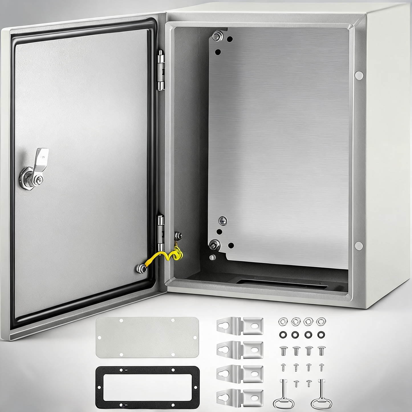 Steel electrical box 16 x 12 x 8 electrical enclosure box, carbon steel hinged junction box, IP65 weatherproof