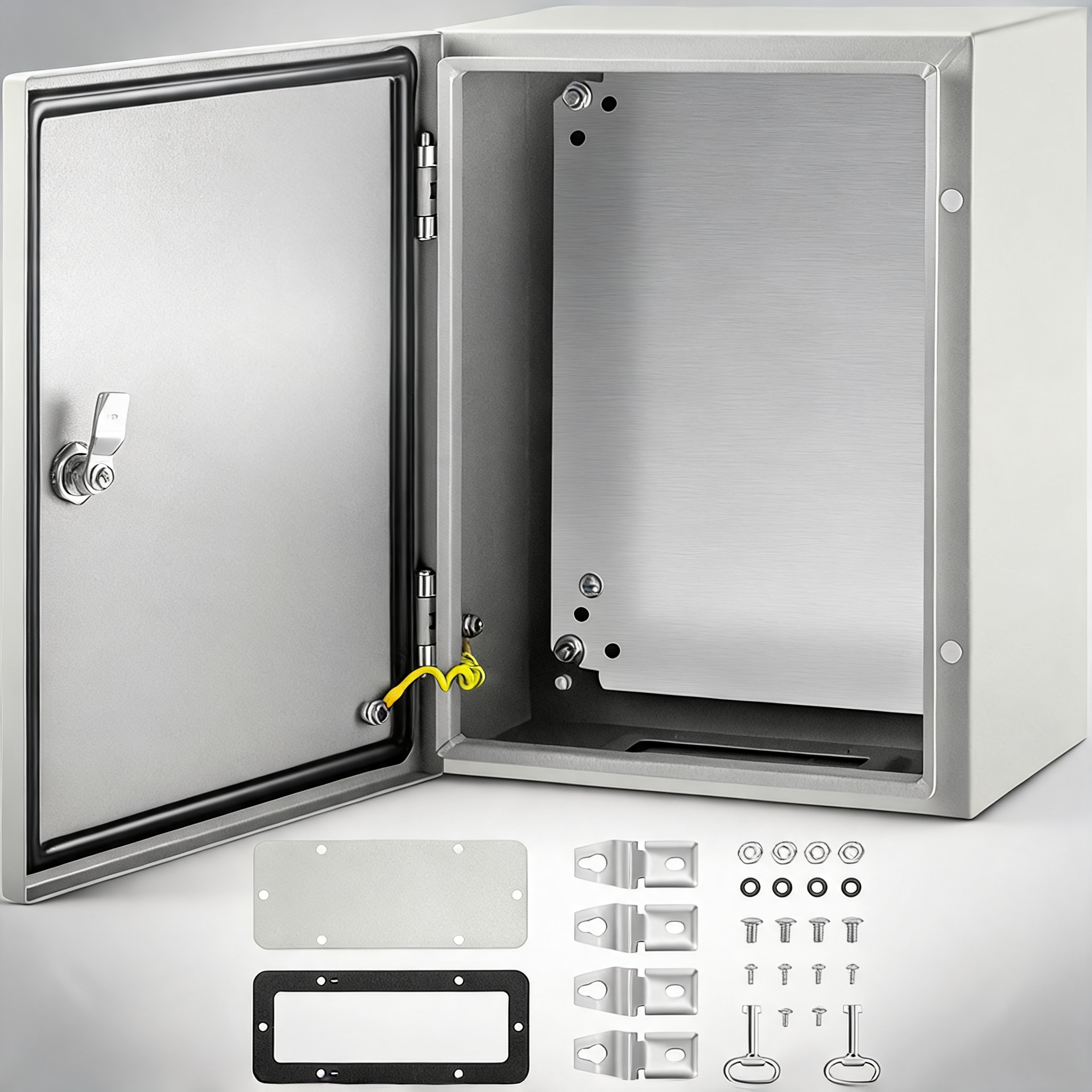 Steel electrical box 16 x 12 x 8 electrical enclosure box, carbon steel hinged junction box, IP65 weatherproof