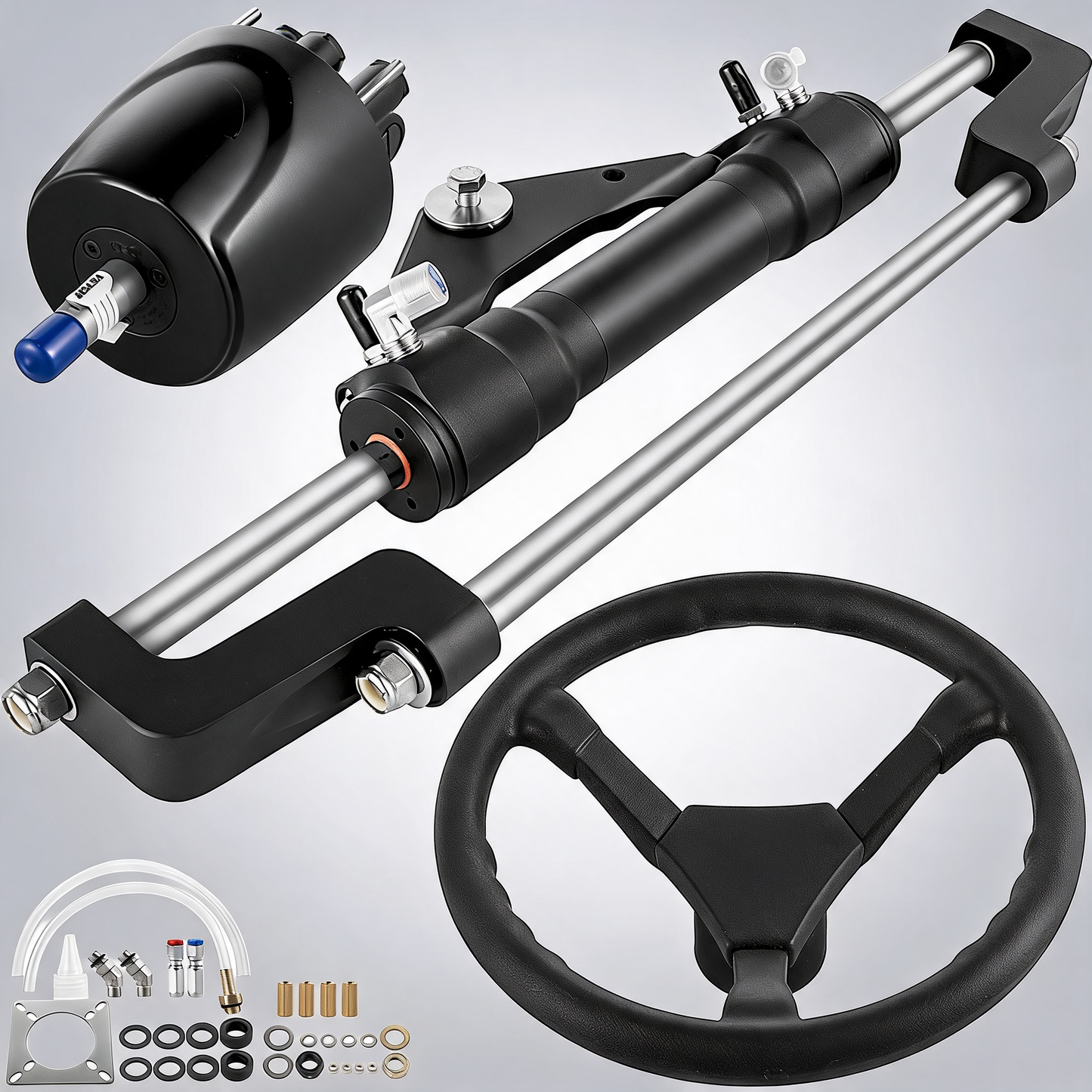 Hydraulic steering kit 300HP, hydraulic boat steering kit helm pump for boat steering system