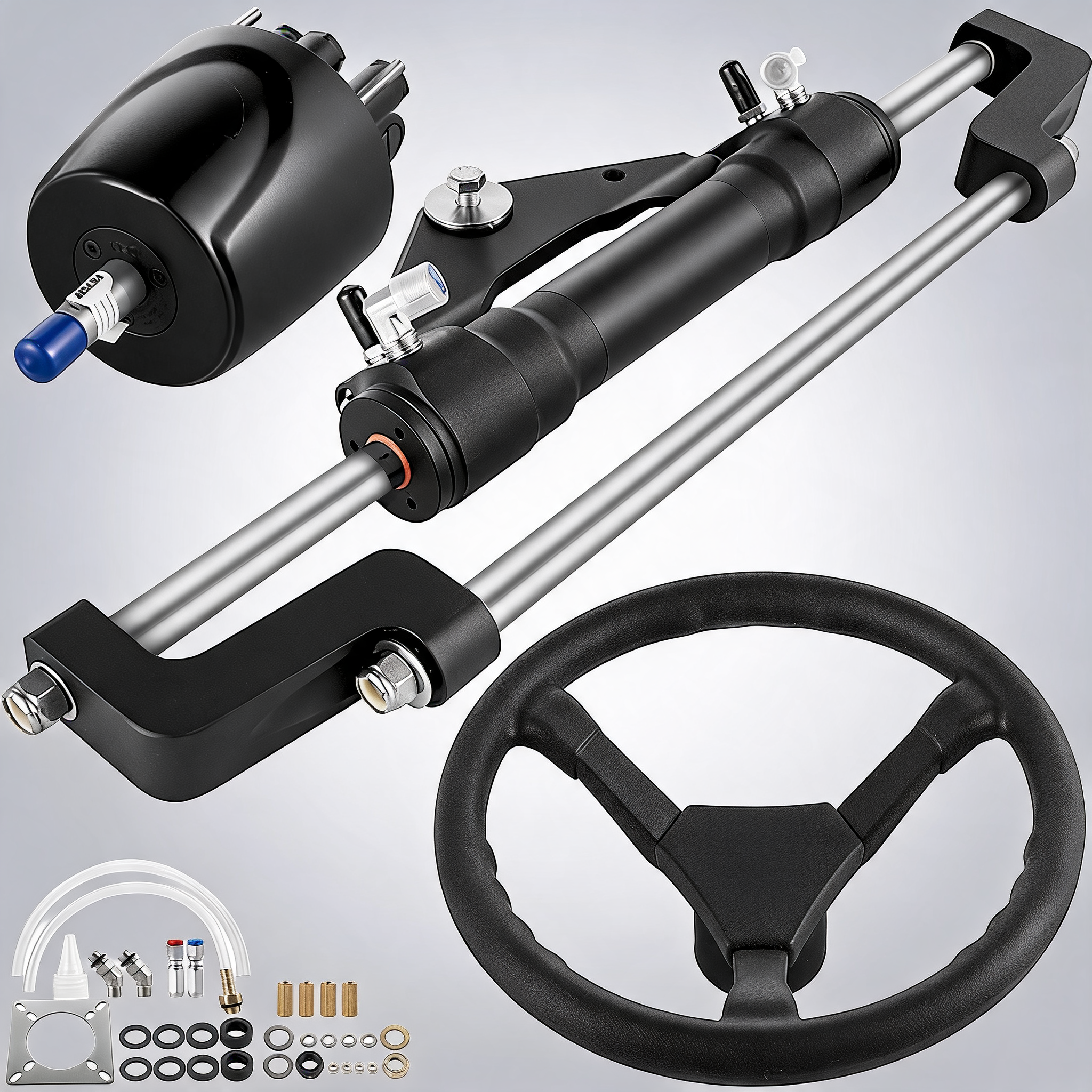 Hydraulic steering kit 300HP, hydraulic boat steering kit helm pump for boat steering system