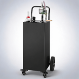 Fuel caddy fuel storage tank 114L volume 4 wheels with manuel pump black