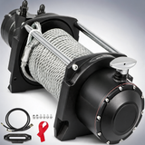 Industrial hydraulic winch 4535kg, hydraulic anchor winch with 24m strong steel cable, adapter kit with lock