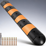 Rubber speed bump, 1 pack 2 channel speed bump hump, 72 long modular speed bump rated 22000 LBS loading
