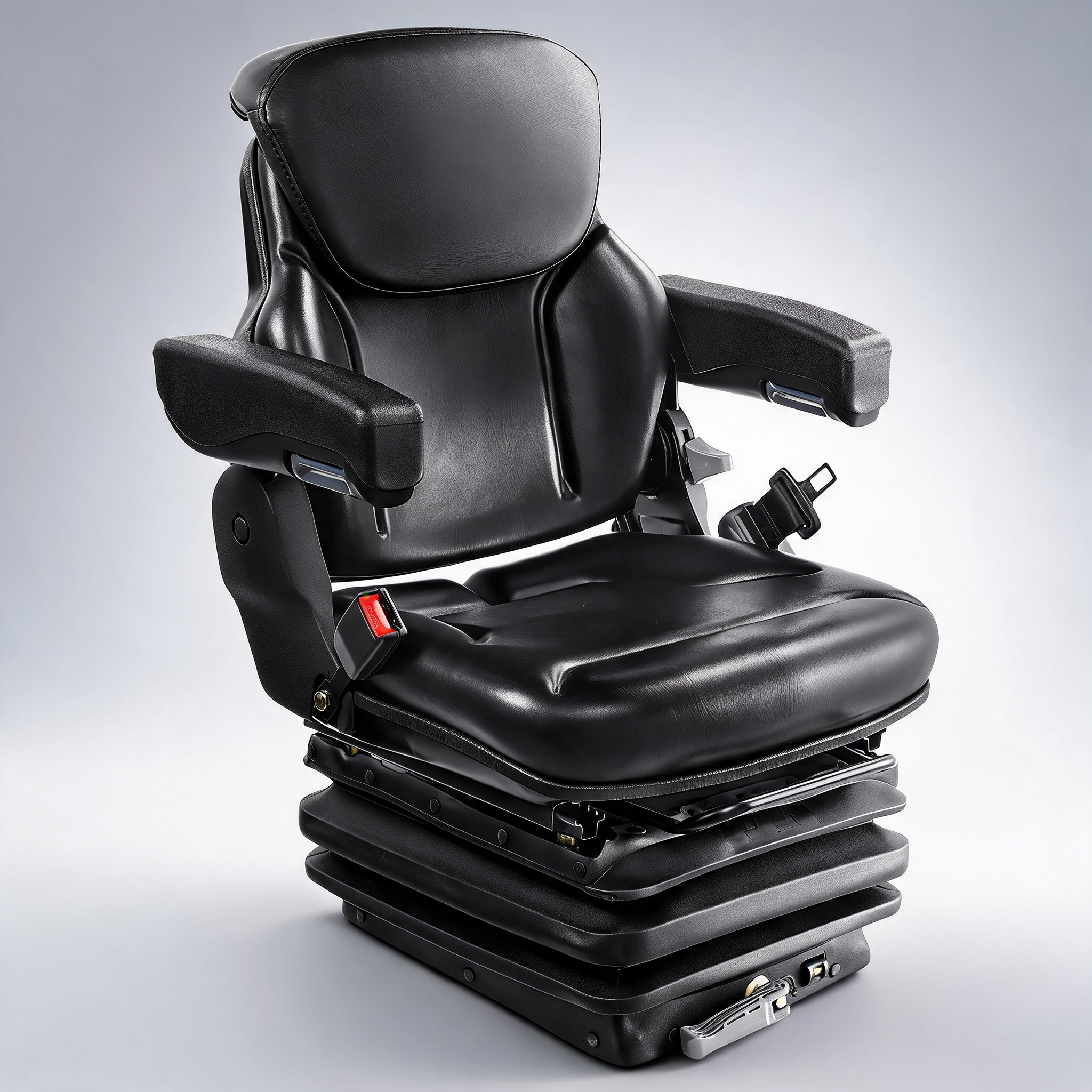 Universal forklift seat adjustable tractor seat with seatbelt armrests