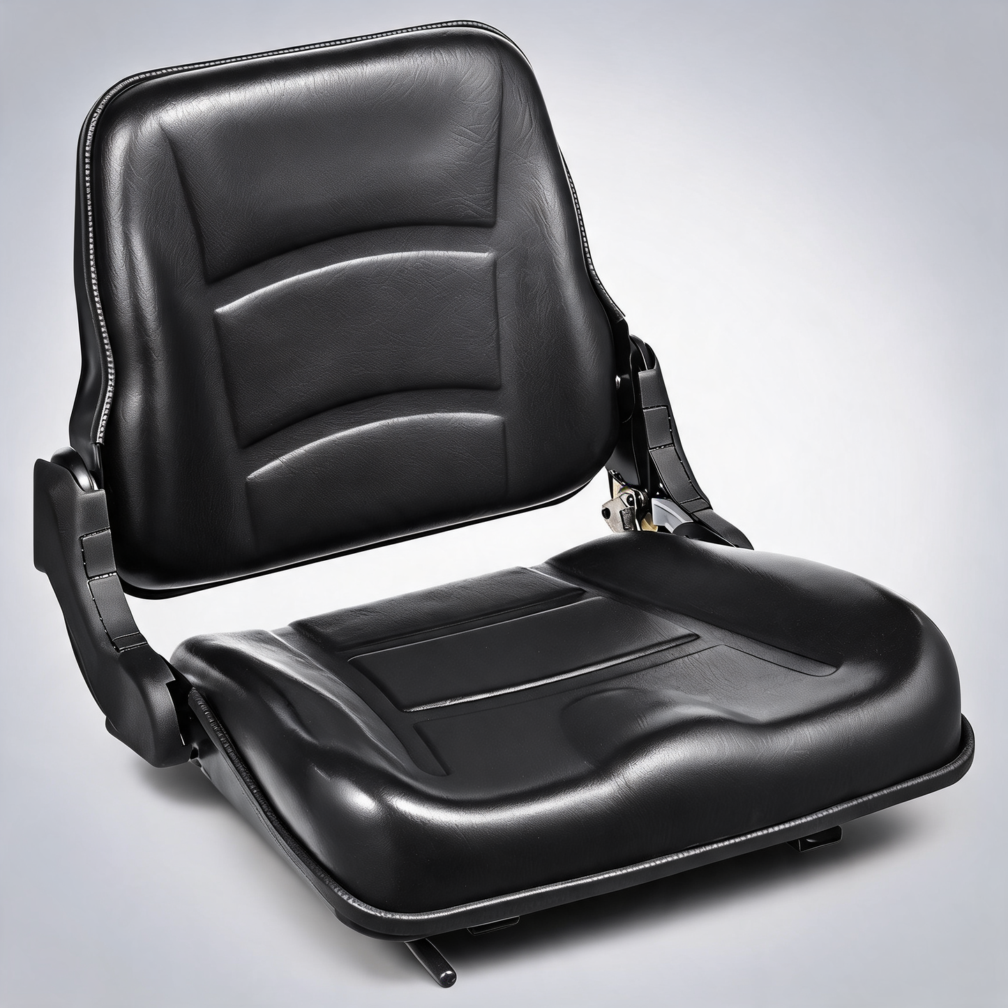 Universal forklift seat, fold down tractor seat with adjustable angle back and micro switch, 16-34 cm slot