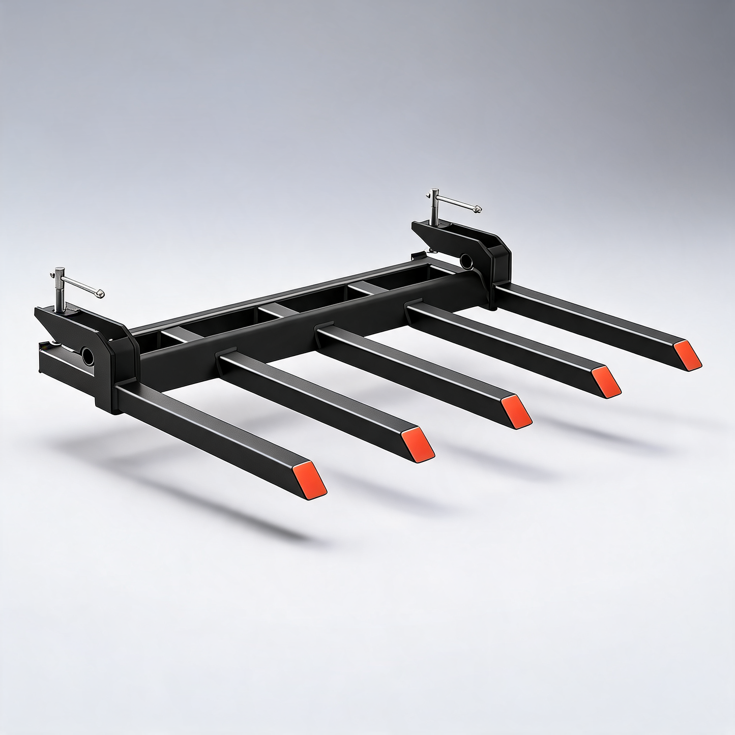 Clamp on debris forks to 1200 mm bucket, 1200 kg capacity heavy duty clamp on pallet forks for loader skidsteer