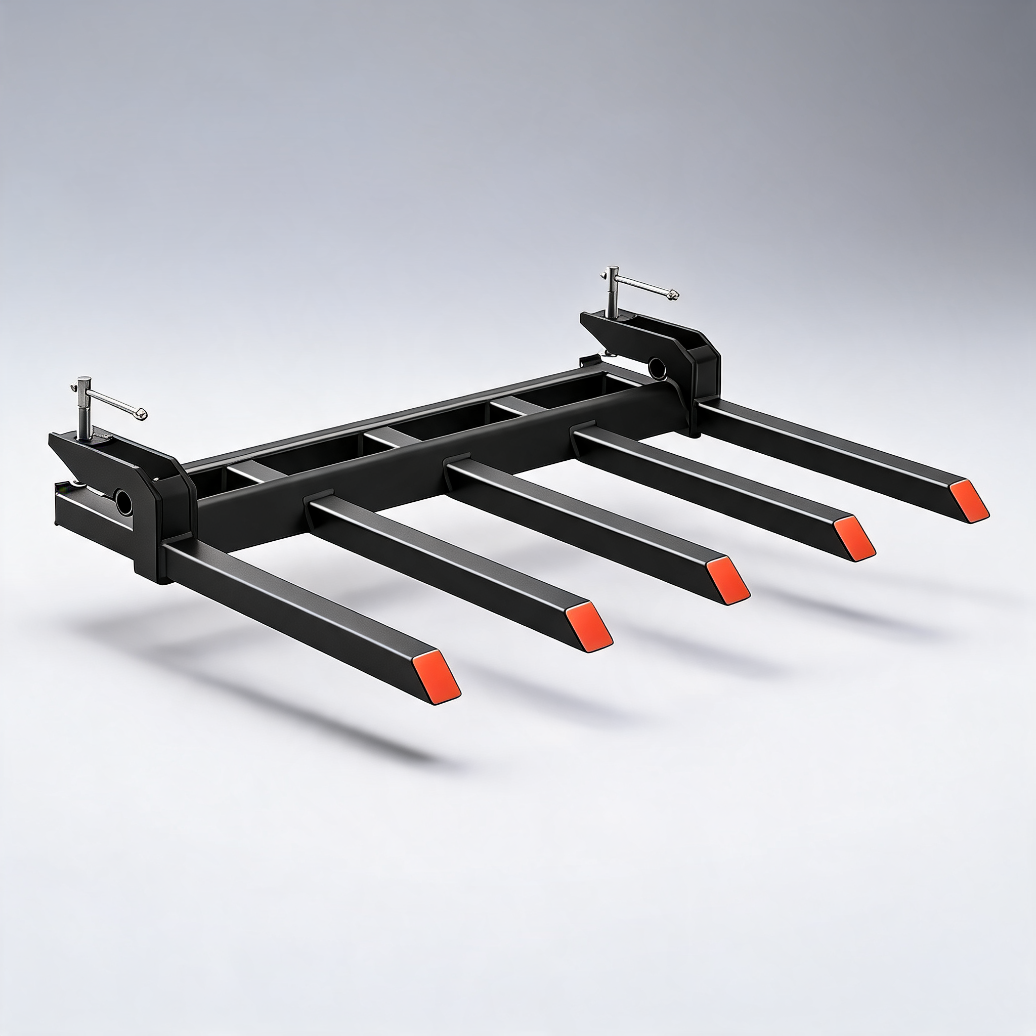 Clamp on debris forks to 1200 mm bucket, 1200 kg capacity heavy duty clamp on pallet forks for loader skidsteer